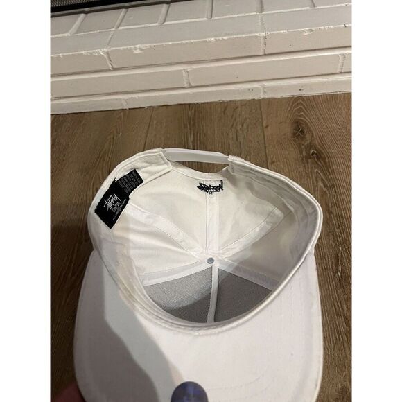 Stussy Mens White Snapback Hat Cap One Size Fits Most - Picture 3 of 3